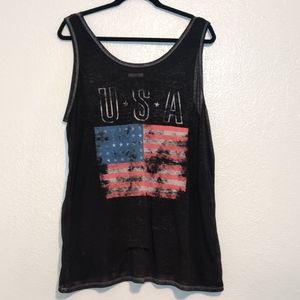 Distressed Sheer Tank Top Black Size 1